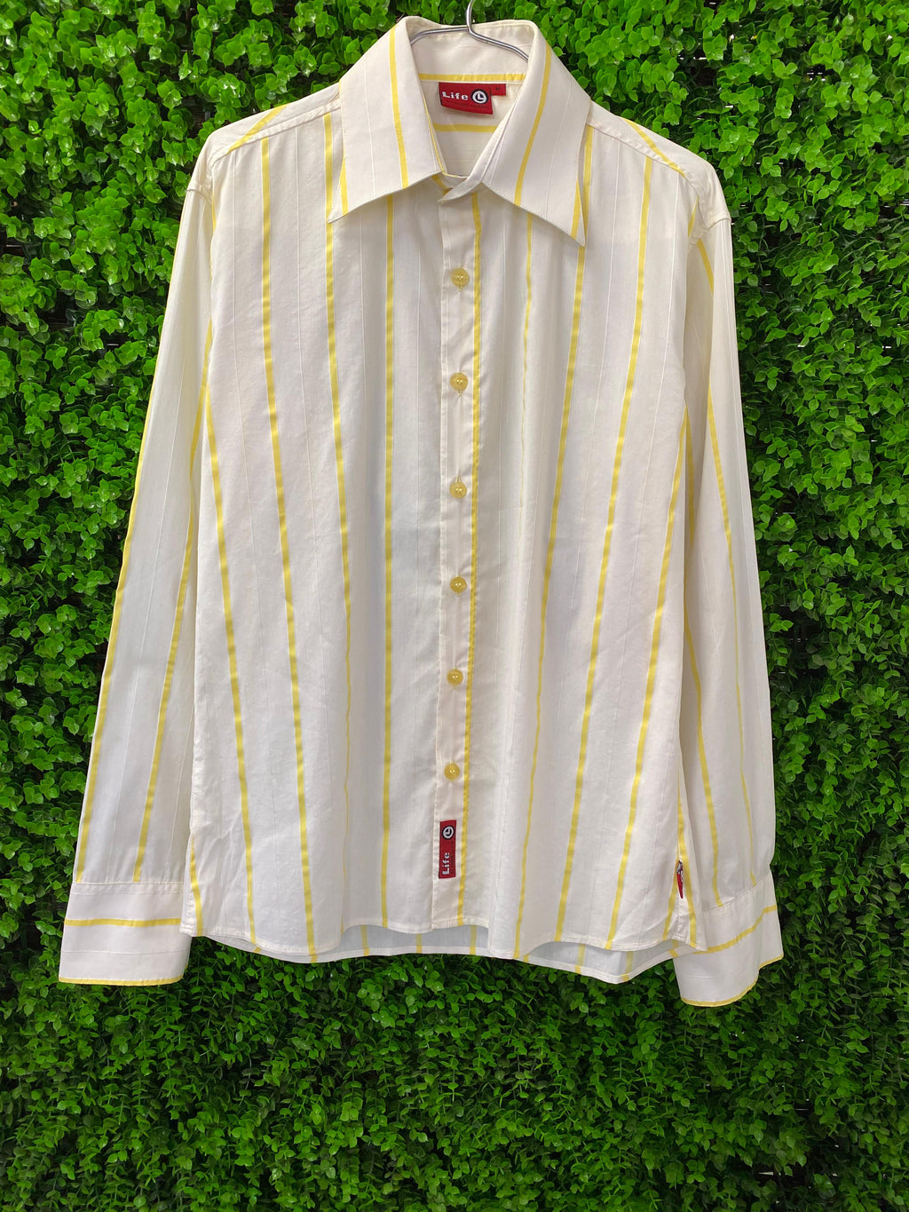 Life by Andre Martin White & Yellow Striped Shirt