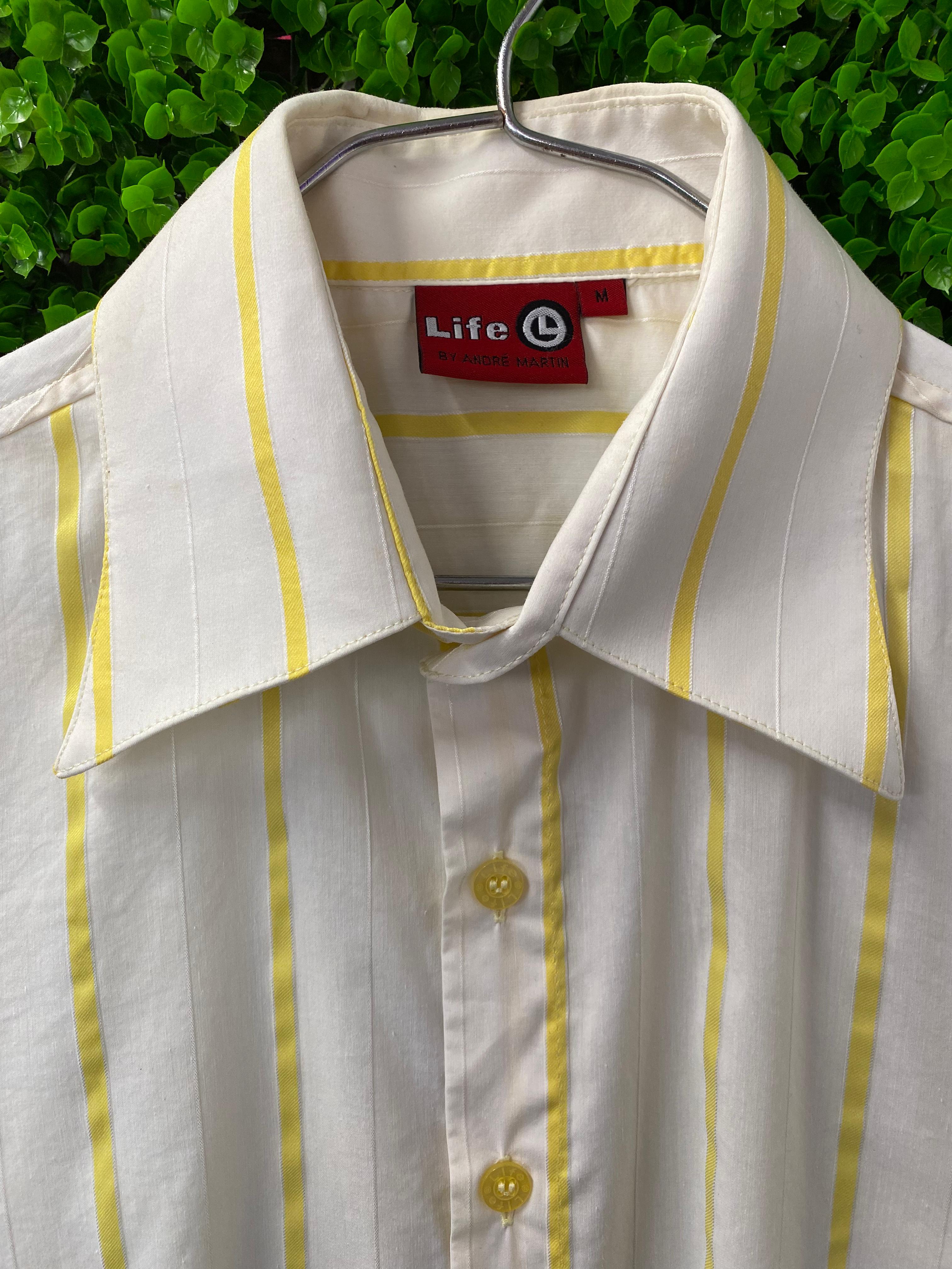 Life by Andre Martin White & Yellow Striped Shirt