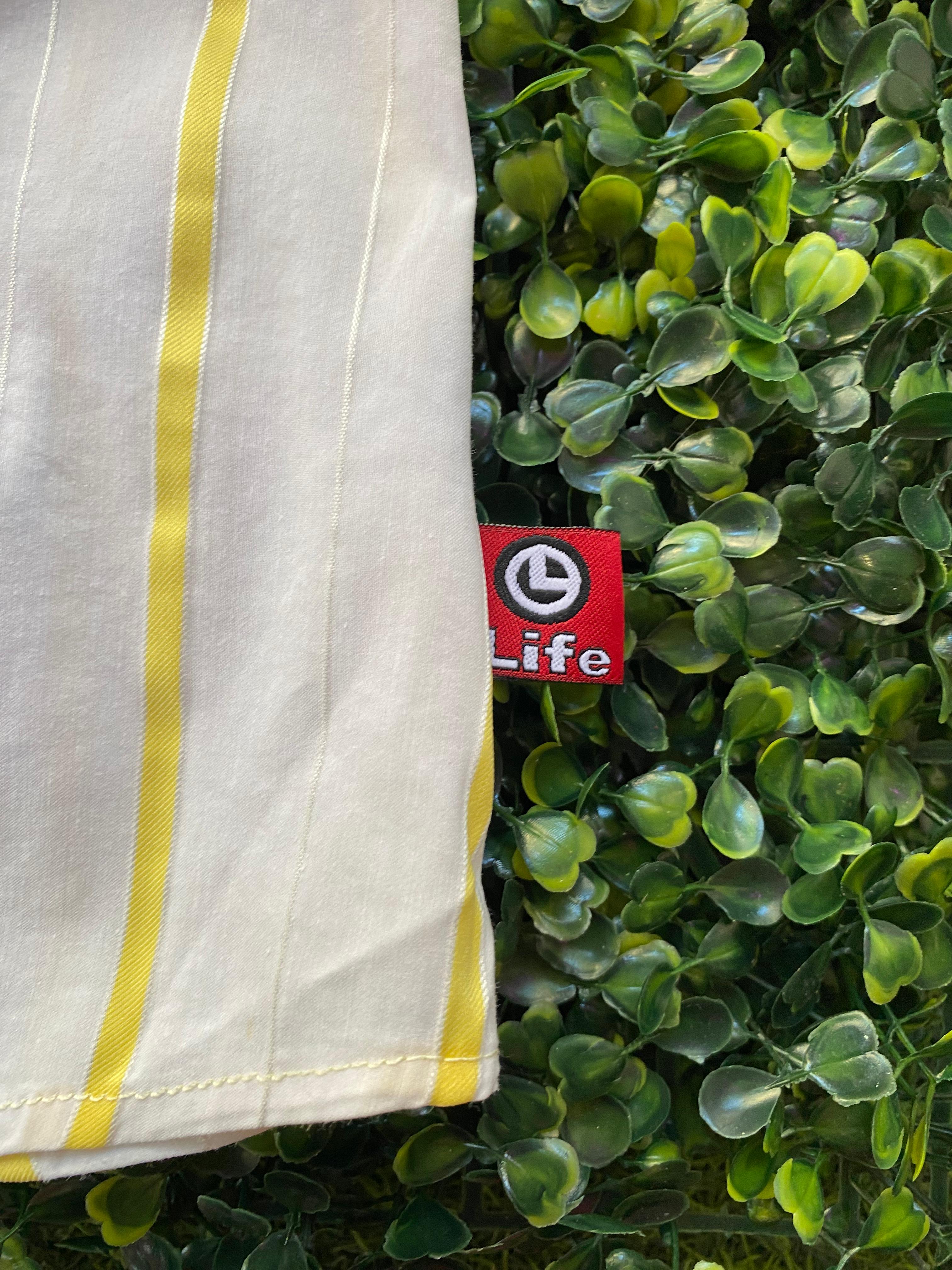 Life by Andre Martin White & Yellow Striped Shirt