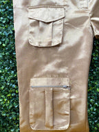 Gold Satin Cargo Pants