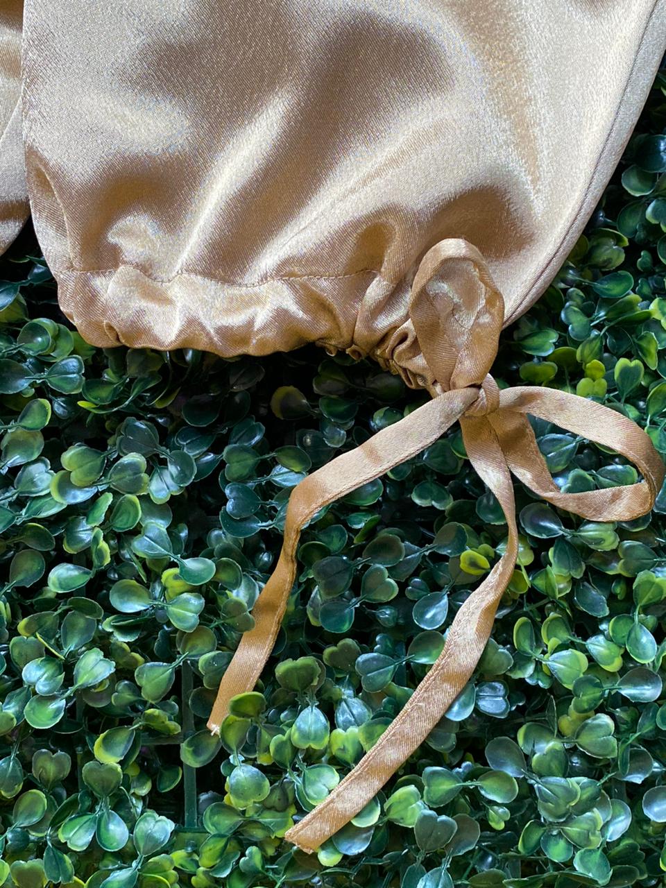 Gold Satin Cargo Pants