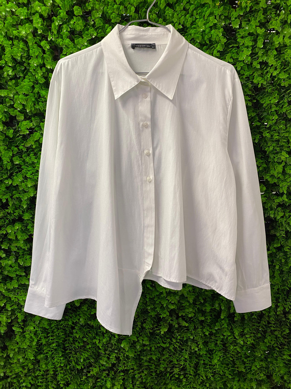 Trendyol White Wrap-Front Shirt