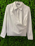 Trendyol White Wrap-Front Shirt