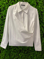 Trendyol White Wrap-Front Shirt
