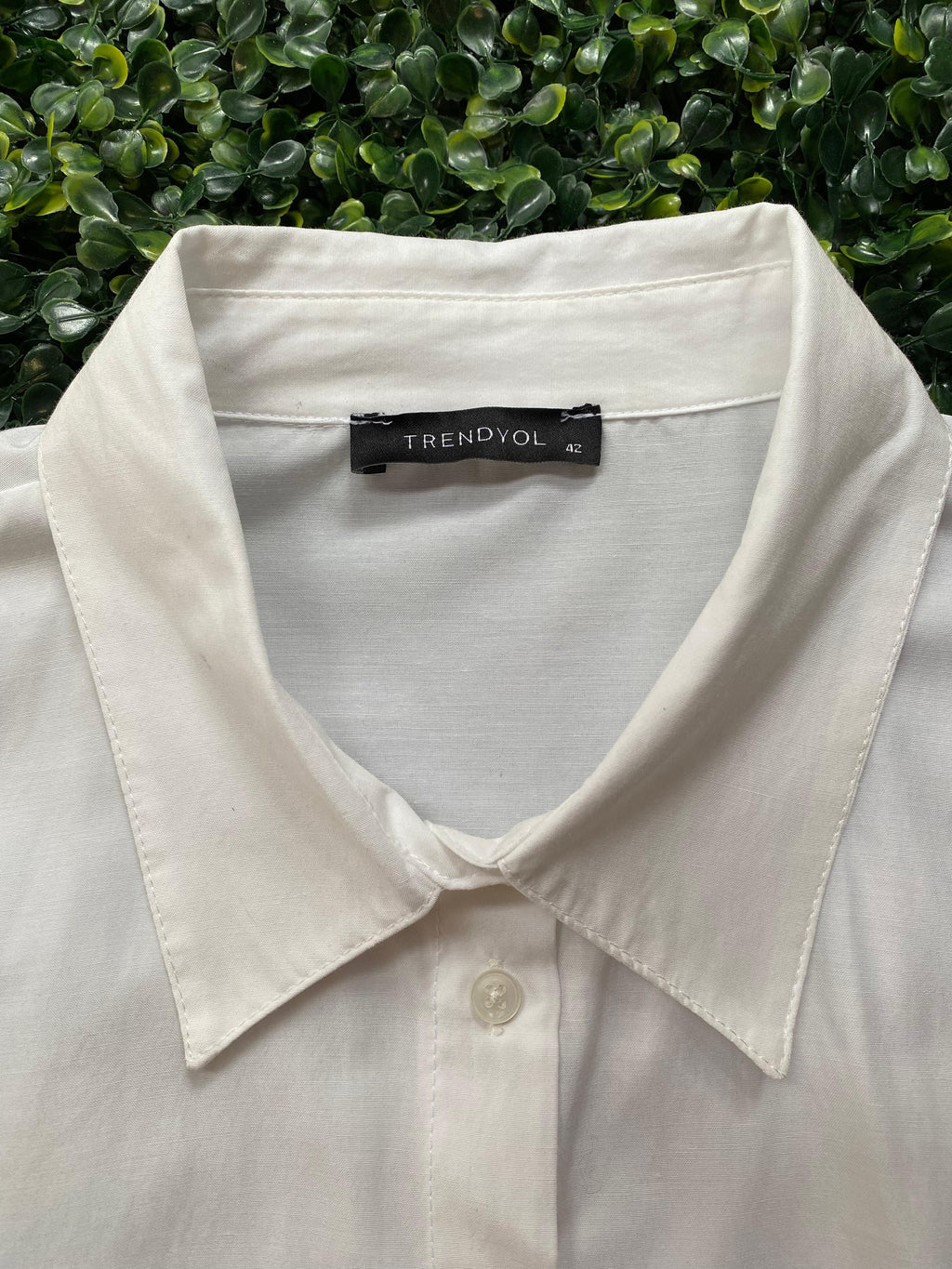 Trendyol White Wrap-Front Shirt