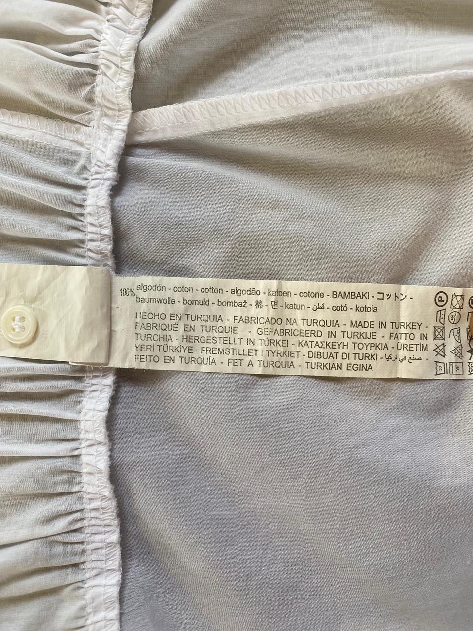 Zara Woman White Cotton Peplum Shirt