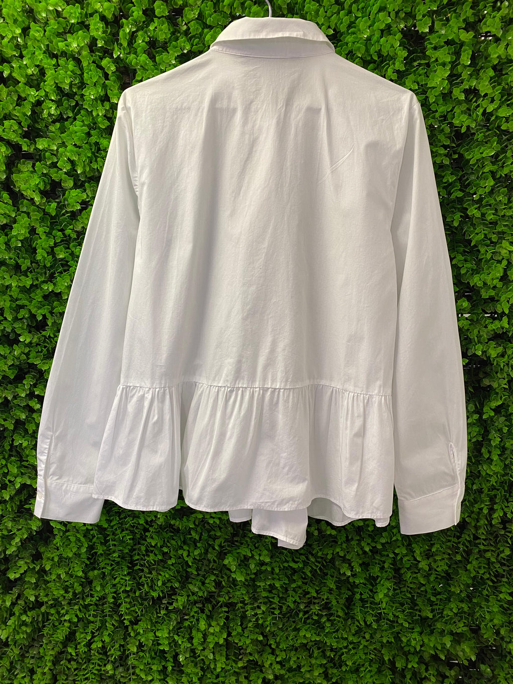 Zara Woman White Cotton Peplum Shirt