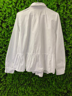 Zara Woman White Cotton Peplum Shirt