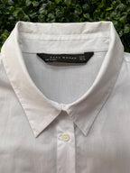 Zara Woman White Cotton Peplum Shirt
