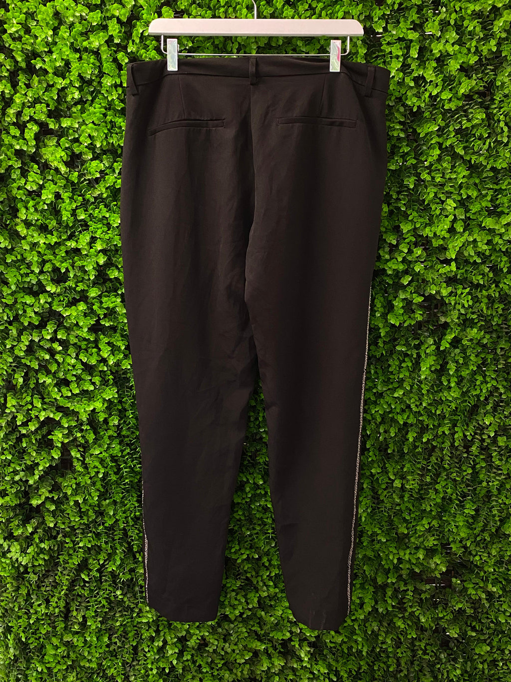 Black Embellished Side Stripe Trousers