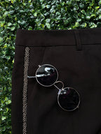 Black Embellished Side Stripe Trousers