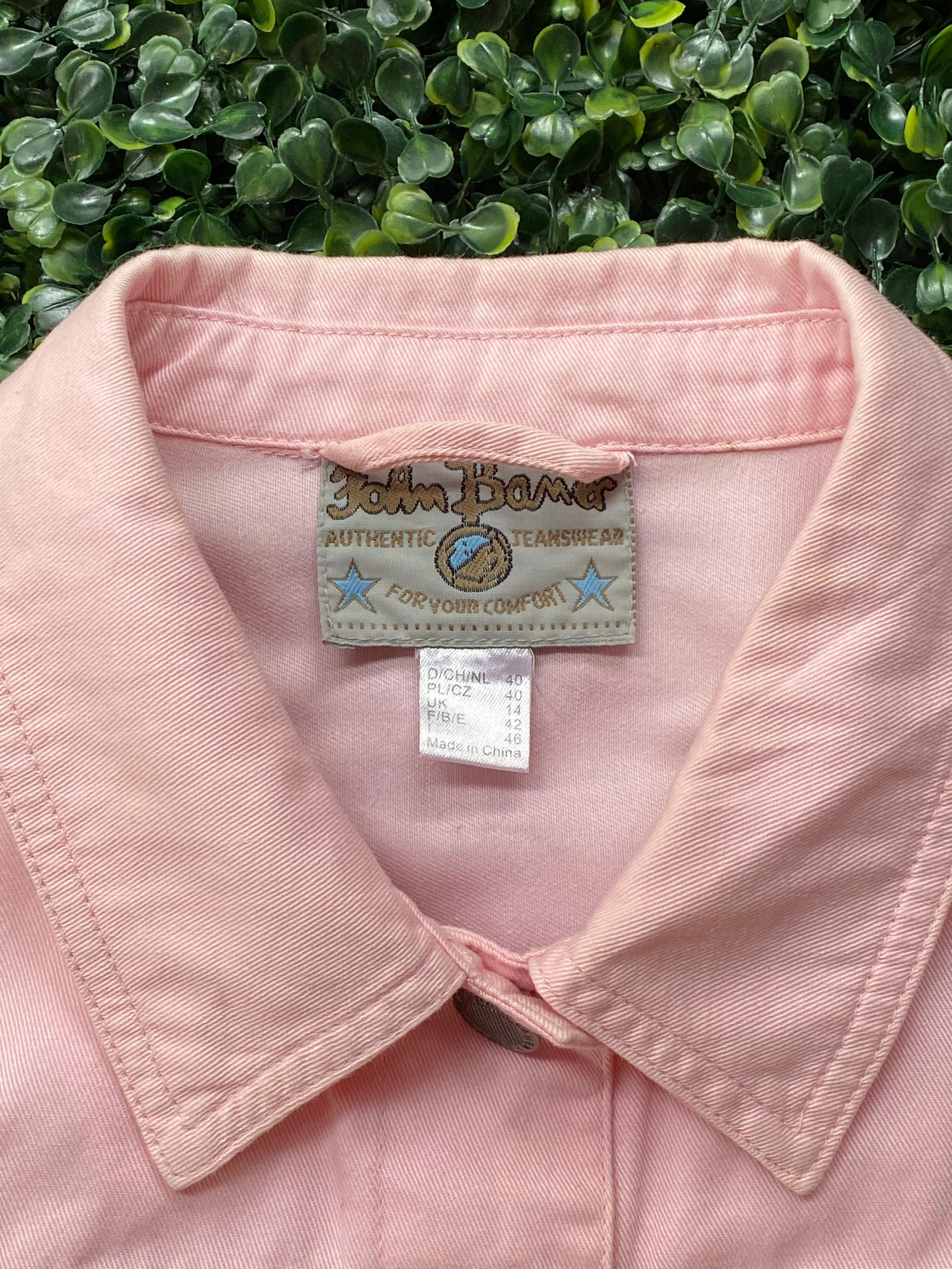 John Baner Pink Cropped Denim Jacket