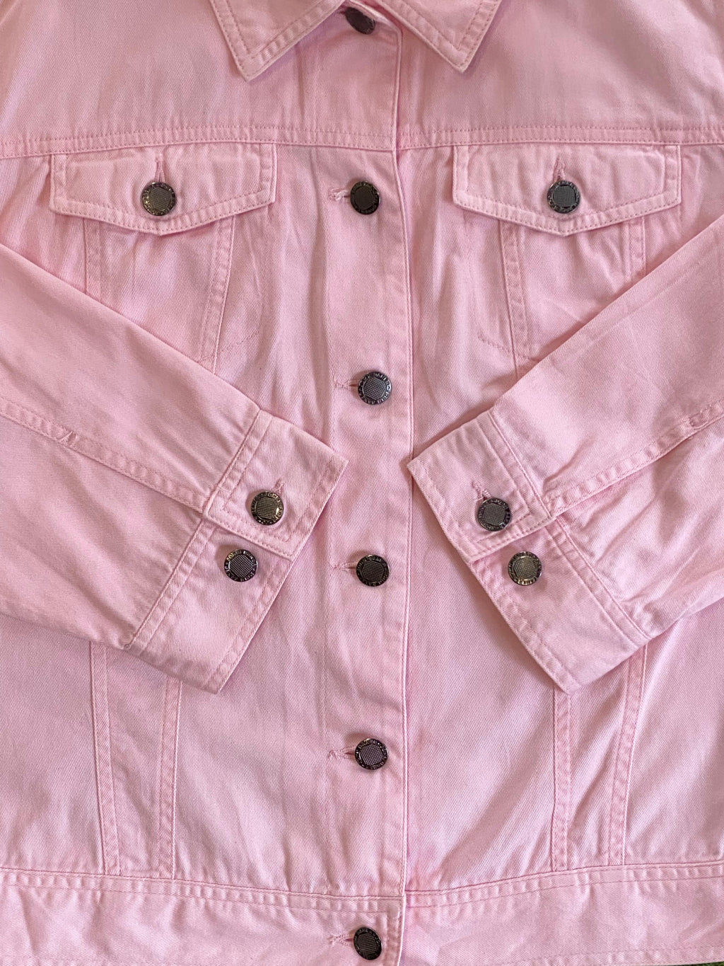 John Baner Pink Cropped Denim Jacket