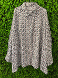 Paisley Print Oversized Button-Up Shirt