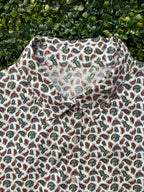 Paisley Print Oversized Button-Up Shirt
