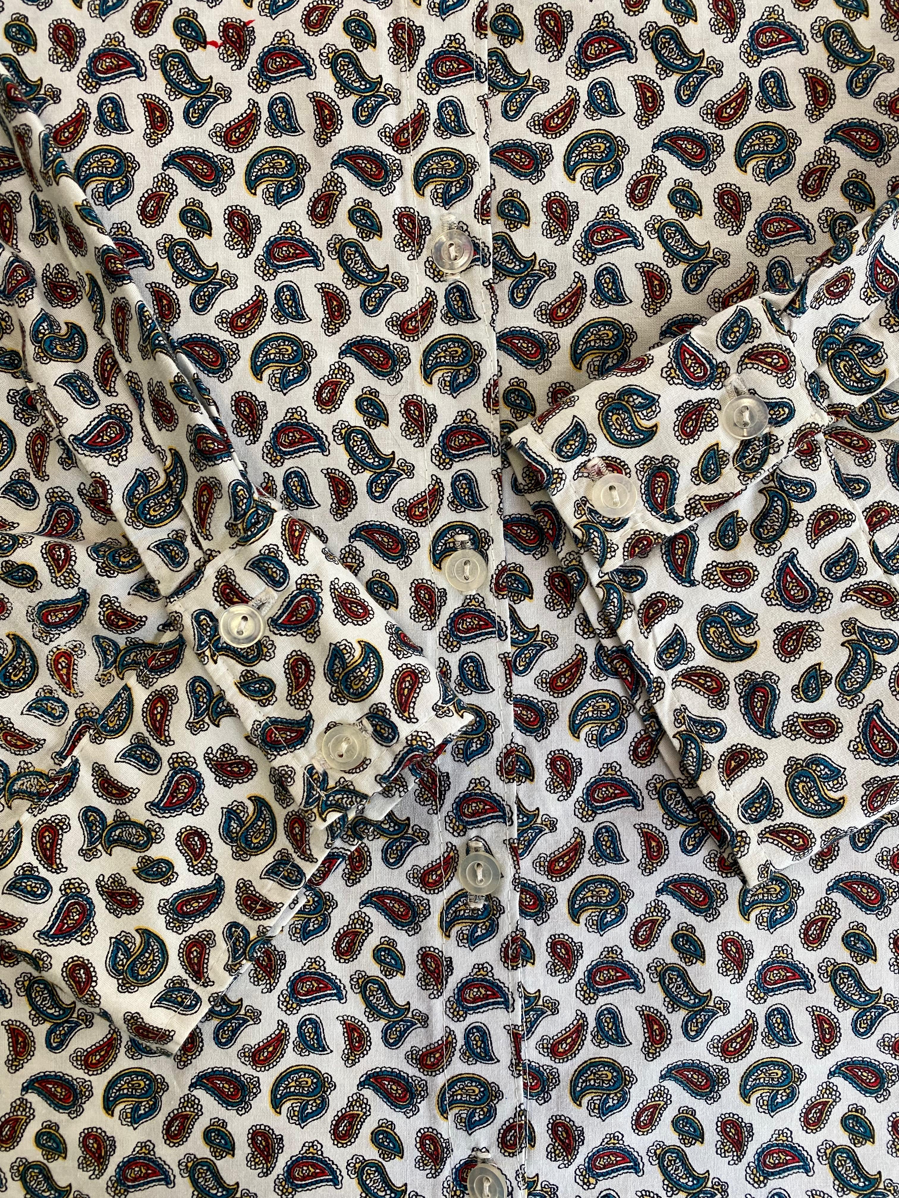 Paisley Print Oversized Button-Up Shirt