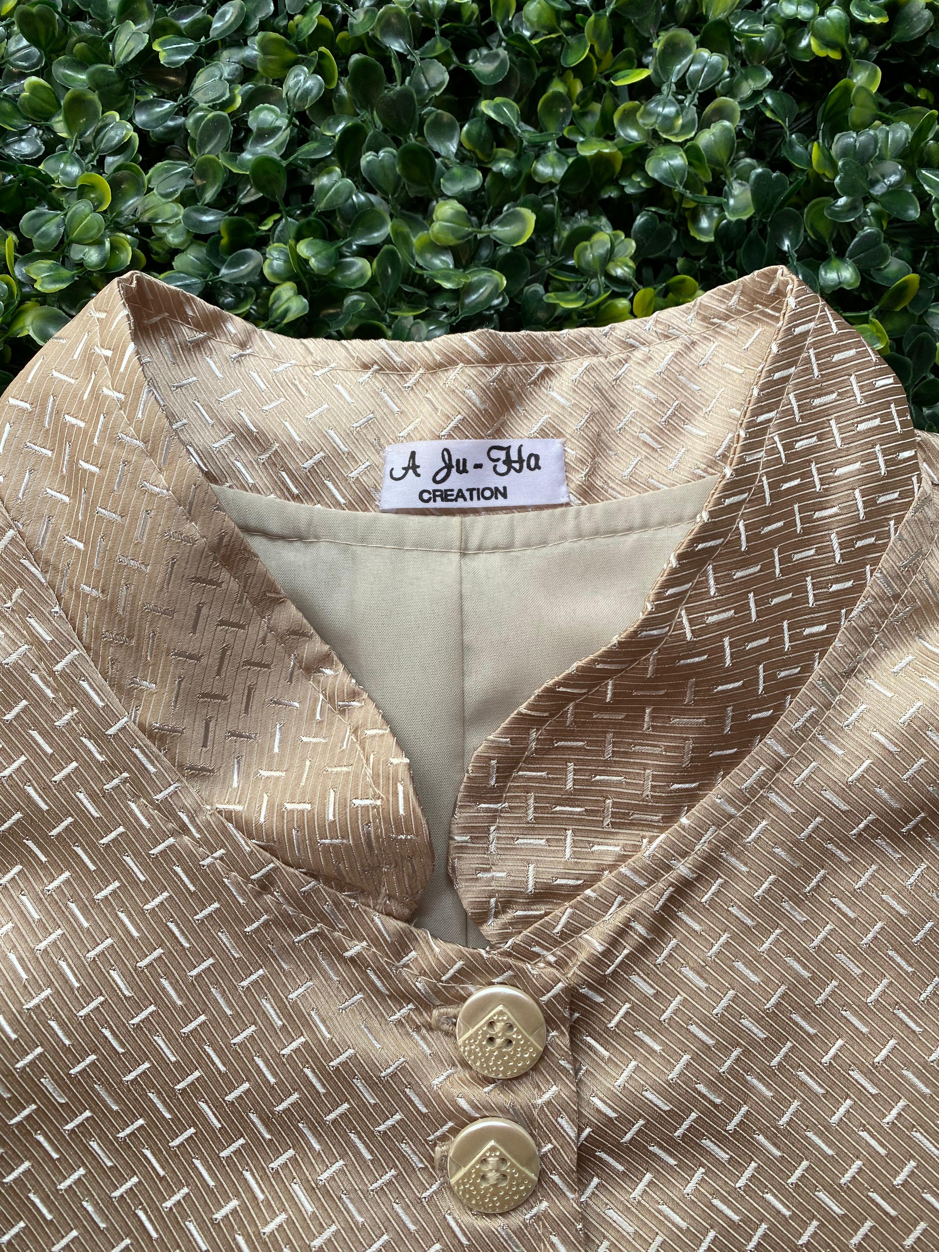 A Ju-Ila Creation Champagne Textured Longline Jacket