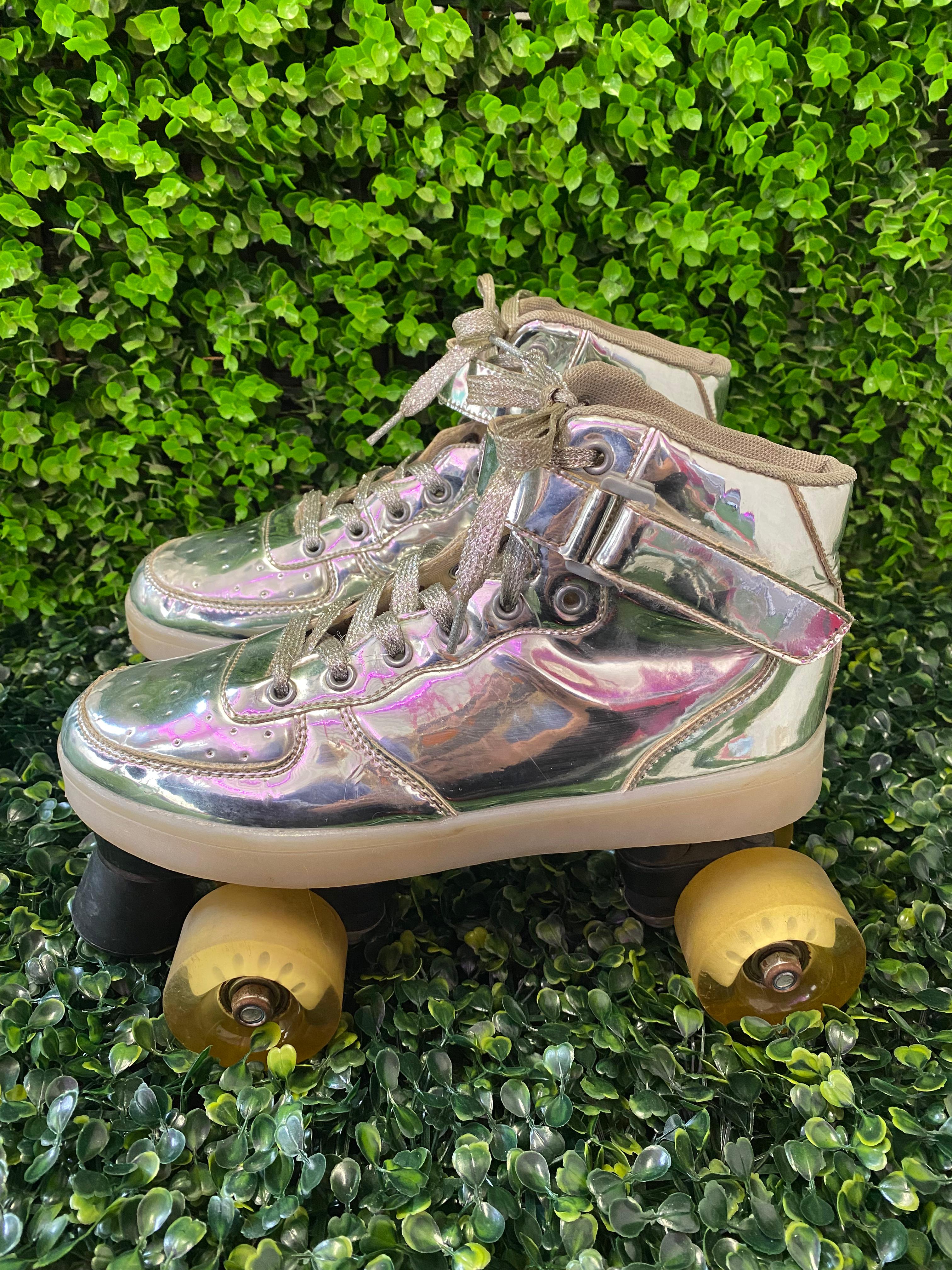 Silver Light-Up Roller Skates