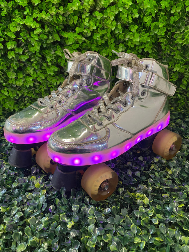 Silver Light-Up Roller Skates