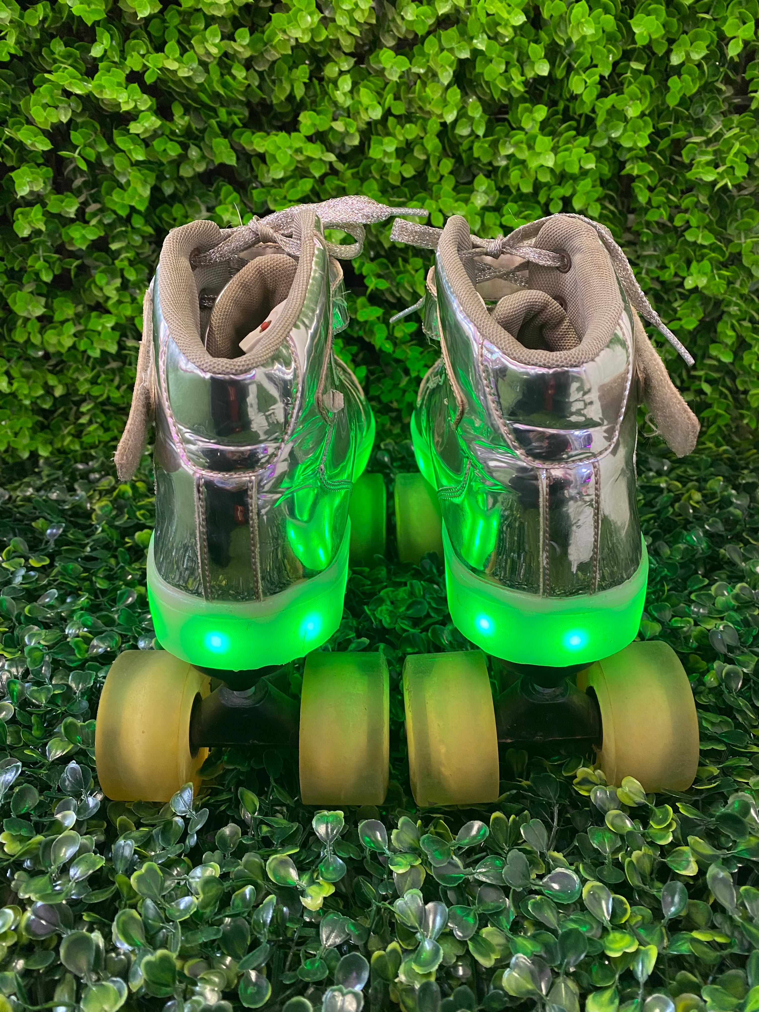 Silver Light-Up Roller Skates