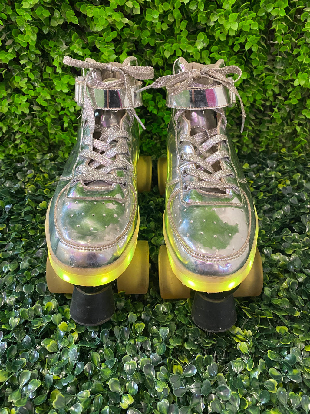 Silver Light-Up Roller Skates