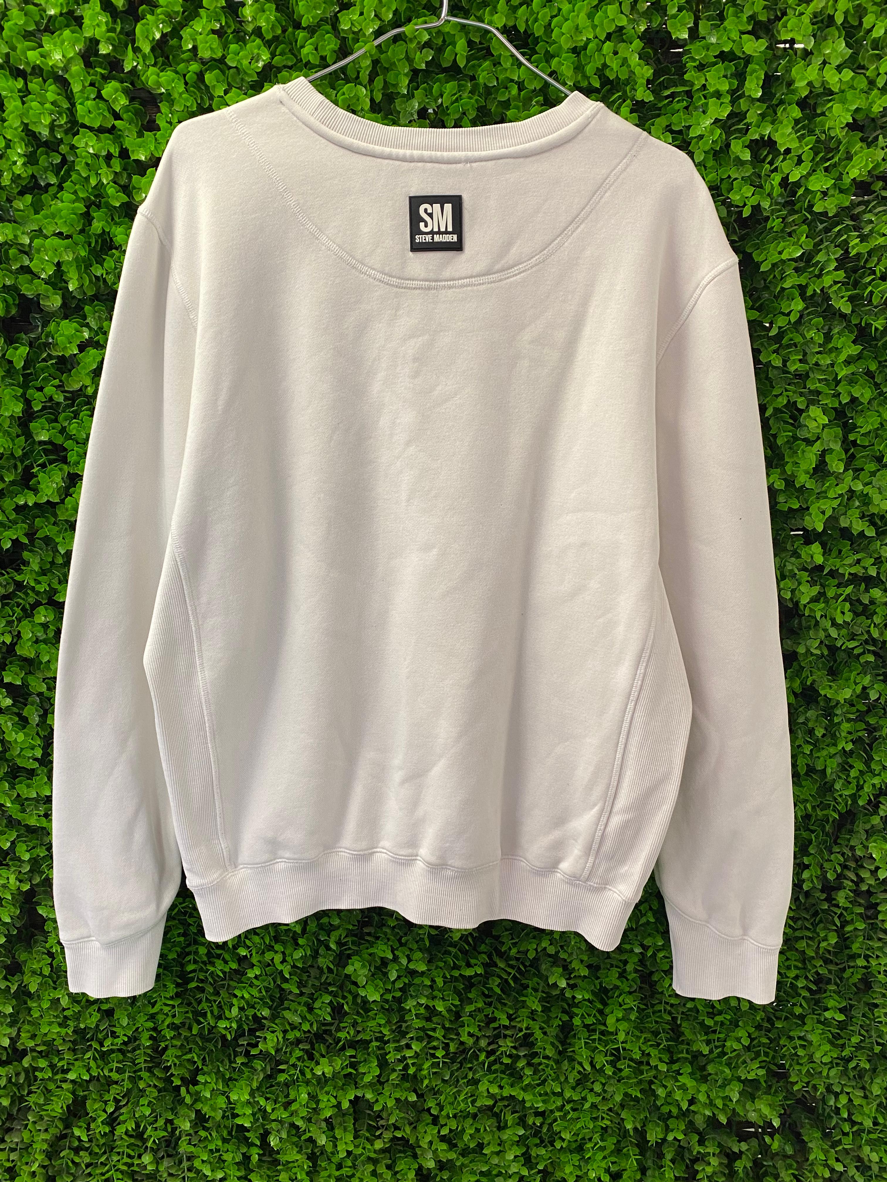 Steve Madden White Logo Sweatshirt