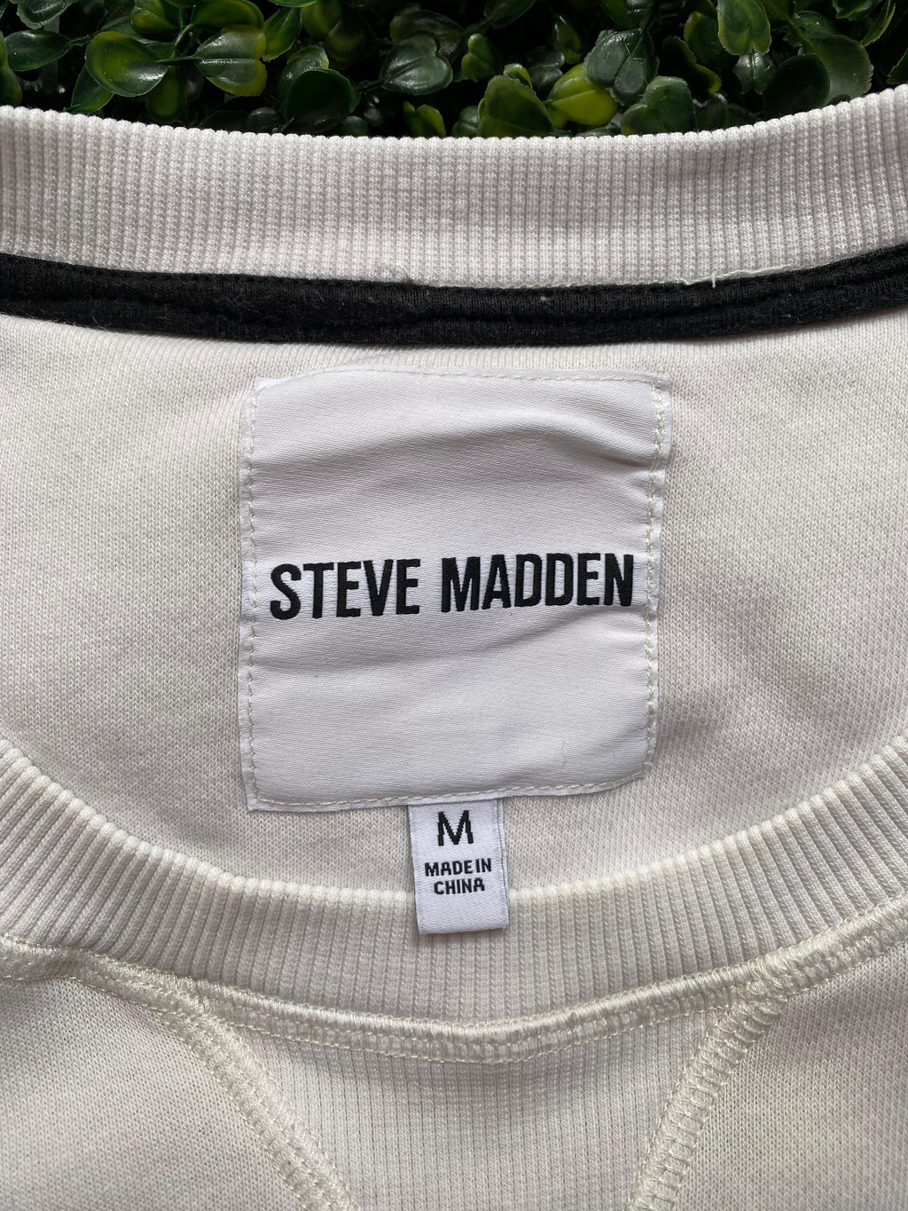 Steve Madden White Logo Sweatshirt