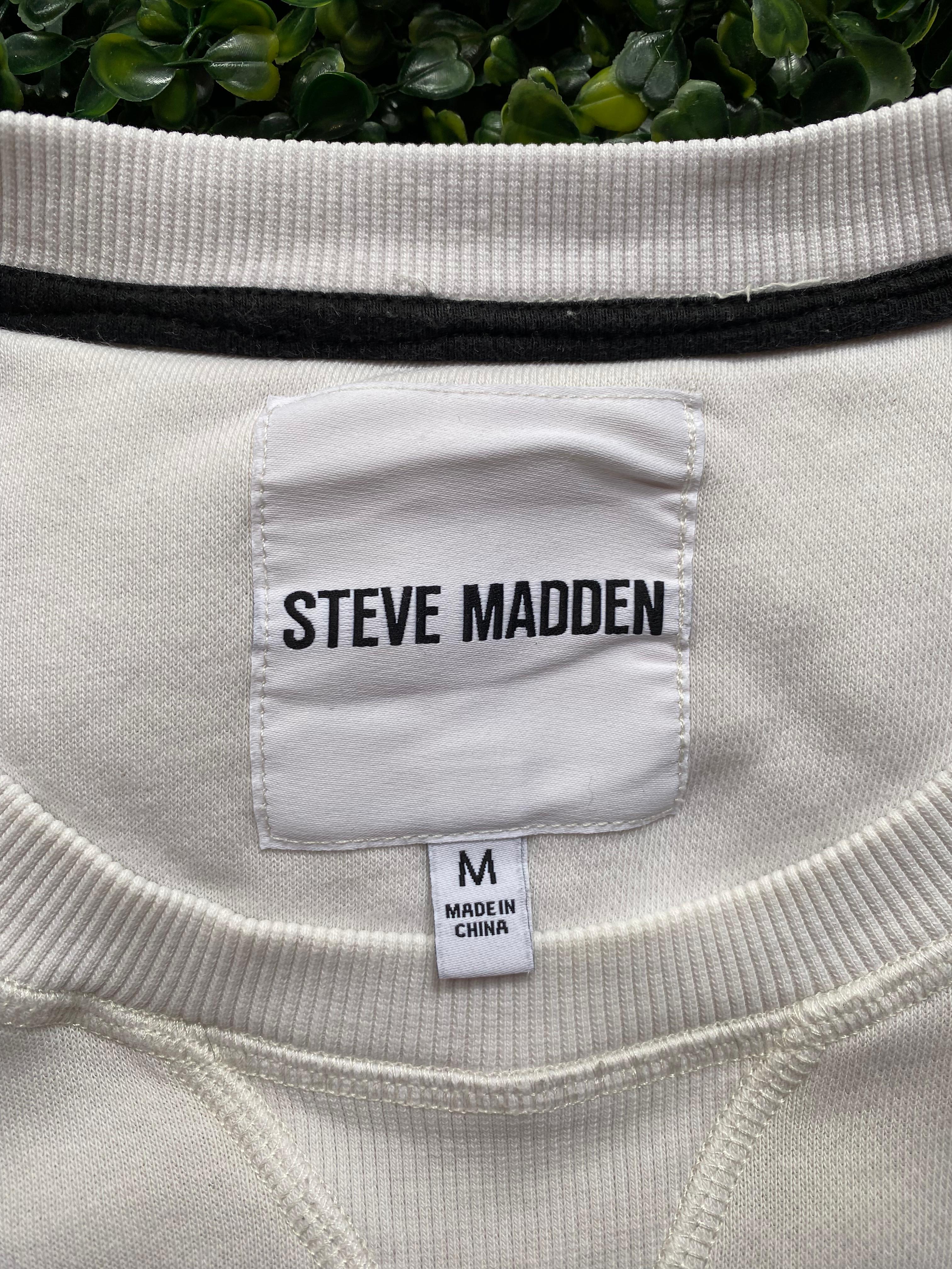 Steve Madden White Logo Sweatshirt