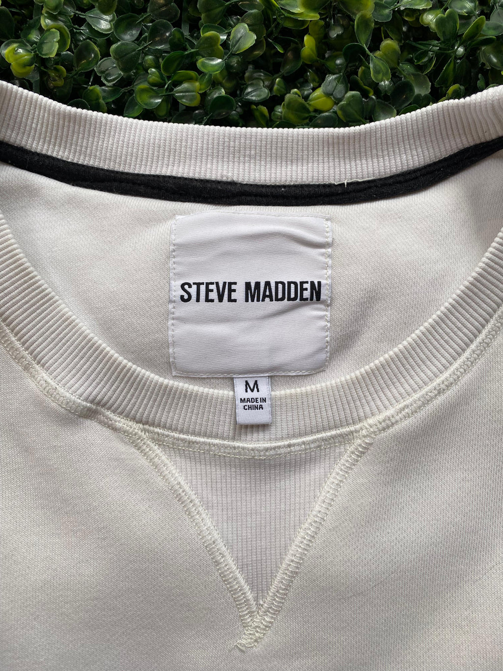 Steve Madden White Logo Sweatshirt