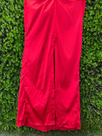Kany Kouture Red Satin Asymmetrical Strapless Dress