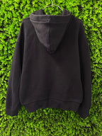 H&M Black Ribbed Hooded Sweatshirt