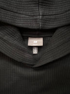 H&M Black Ribbed Hooded Sweatshirt