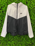 Nike Black & White Hooded Windbreaker Jacket