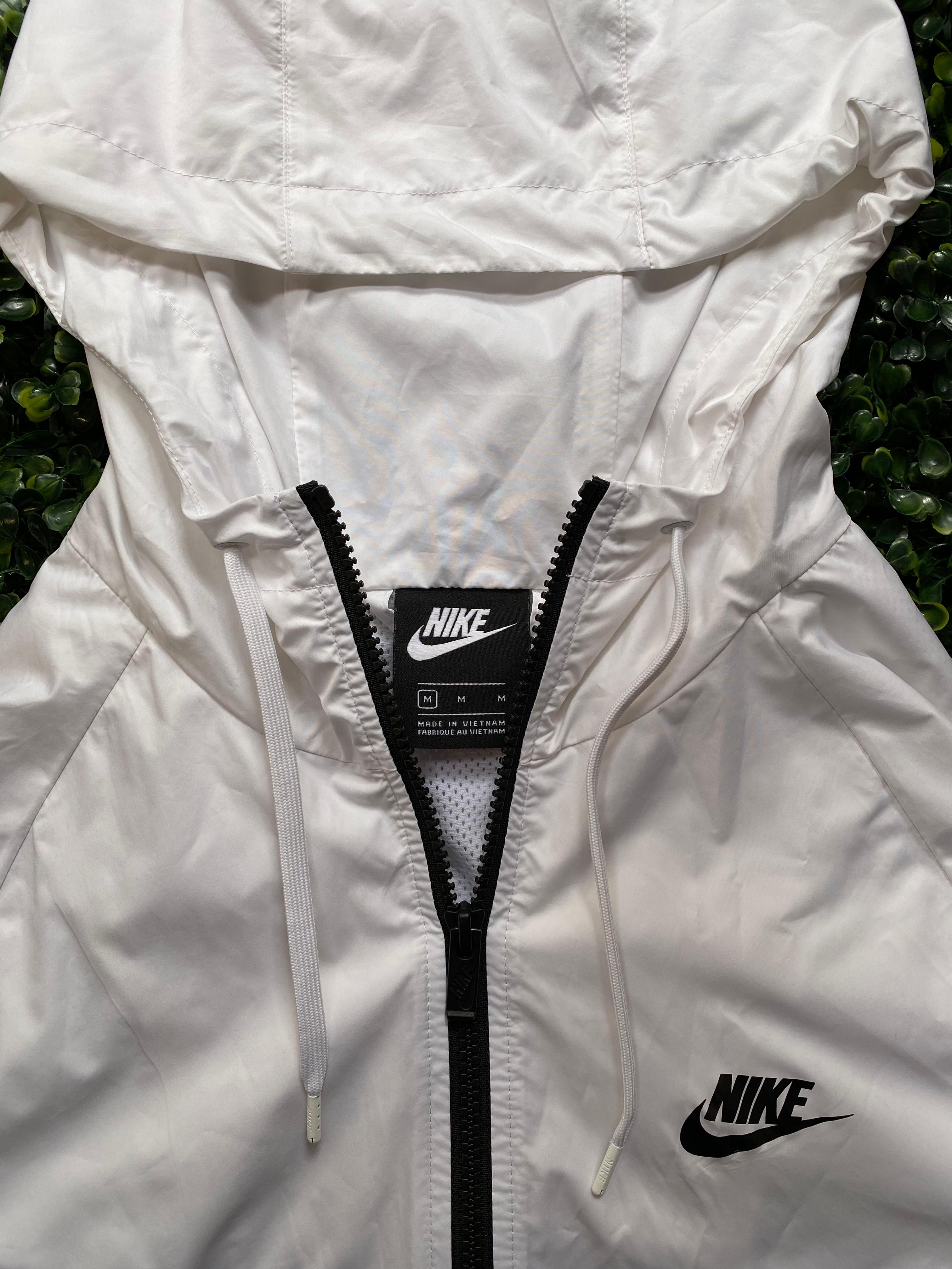 Nike Black & White Hooded Windbreaker Jacket