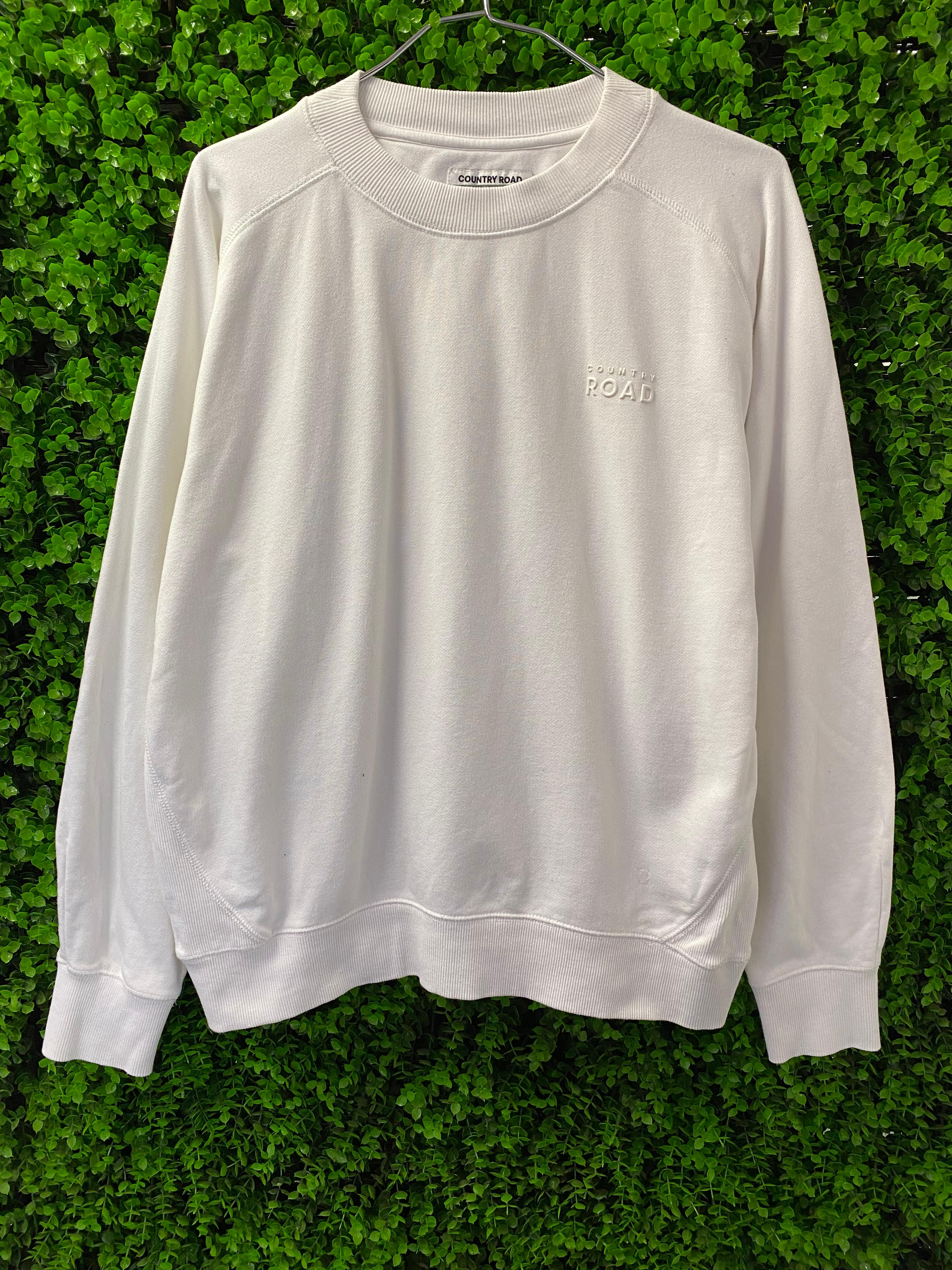 Country Road White Cotton Sweatshirt