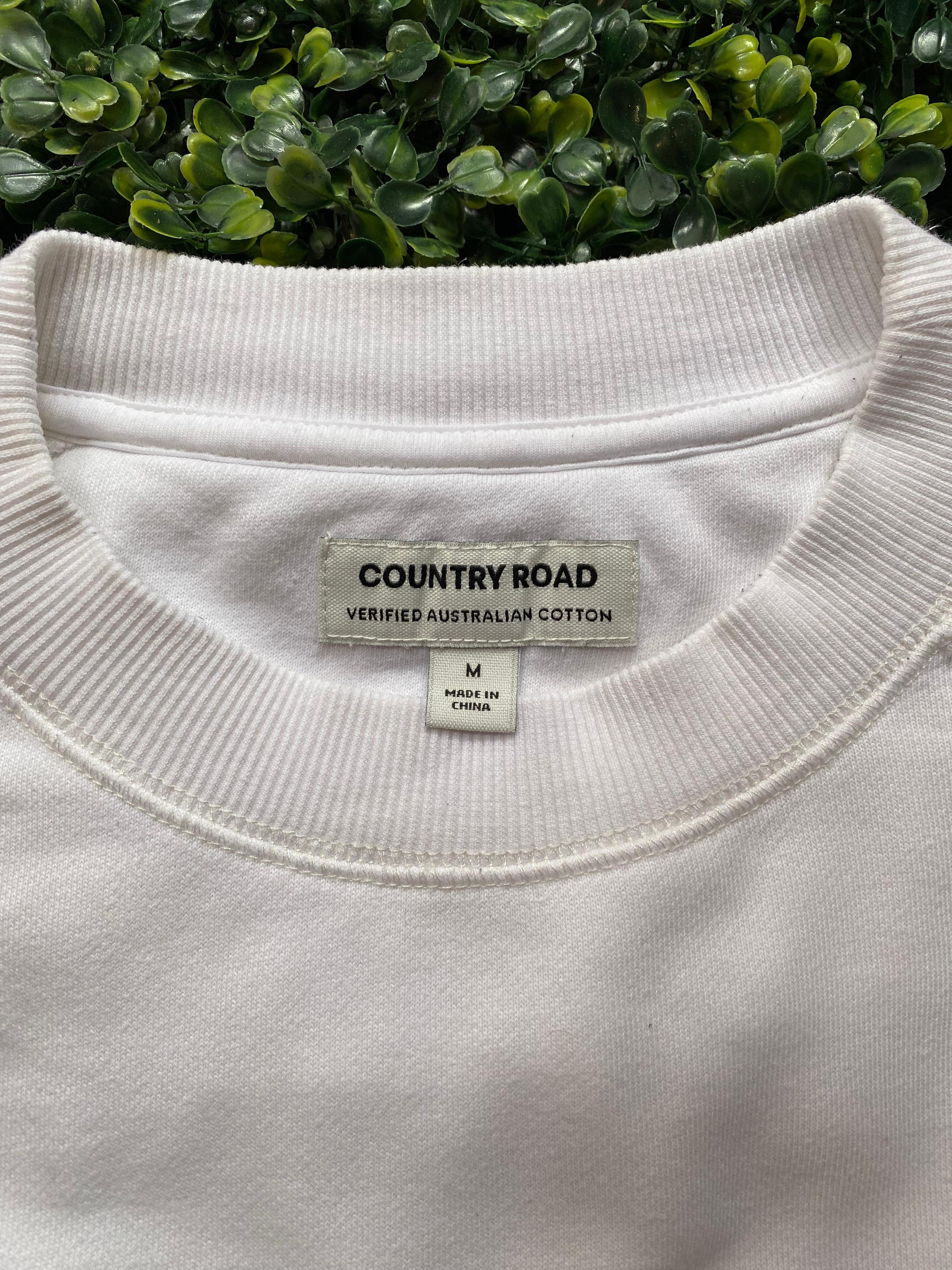 Country Road White Cotton Sweatshirt
