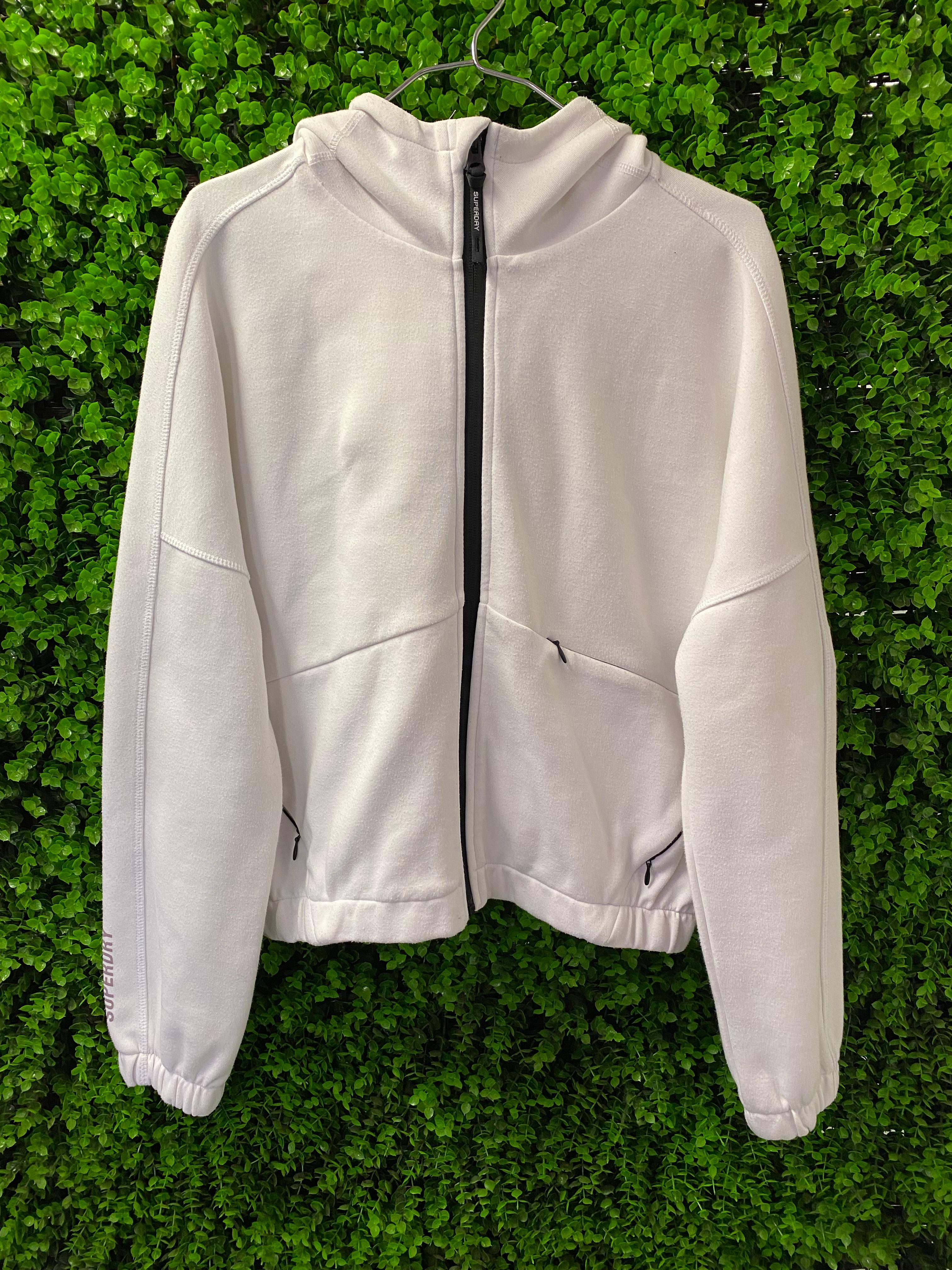 Superdry White Zip-Up Hoodie