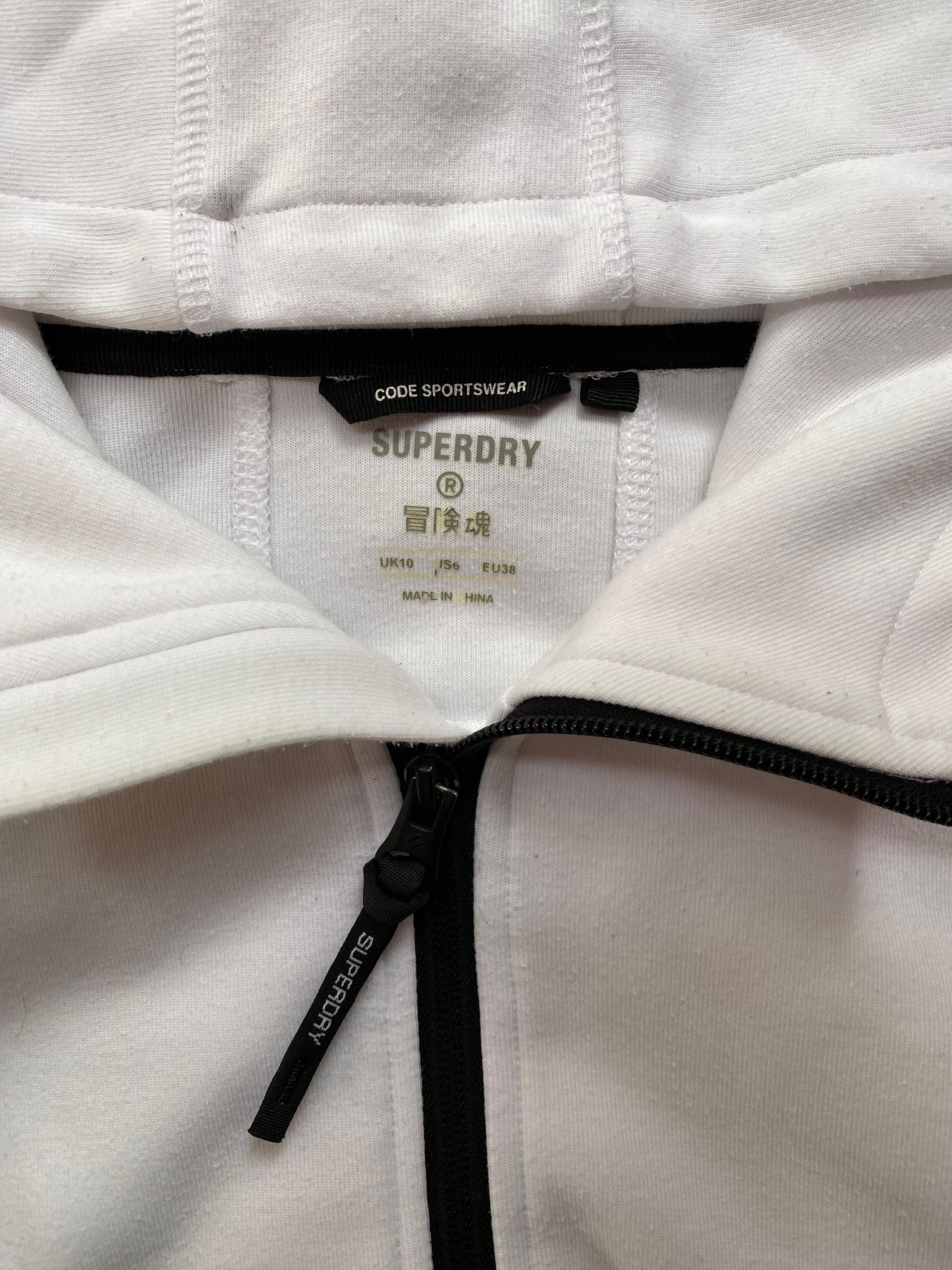 Superdry White Zip-Up Hoodie
