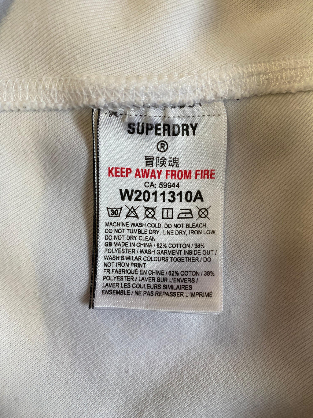 Superdry White Zip-Up Hoodie