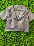 Grey Sailor-Style Two-Piece Set