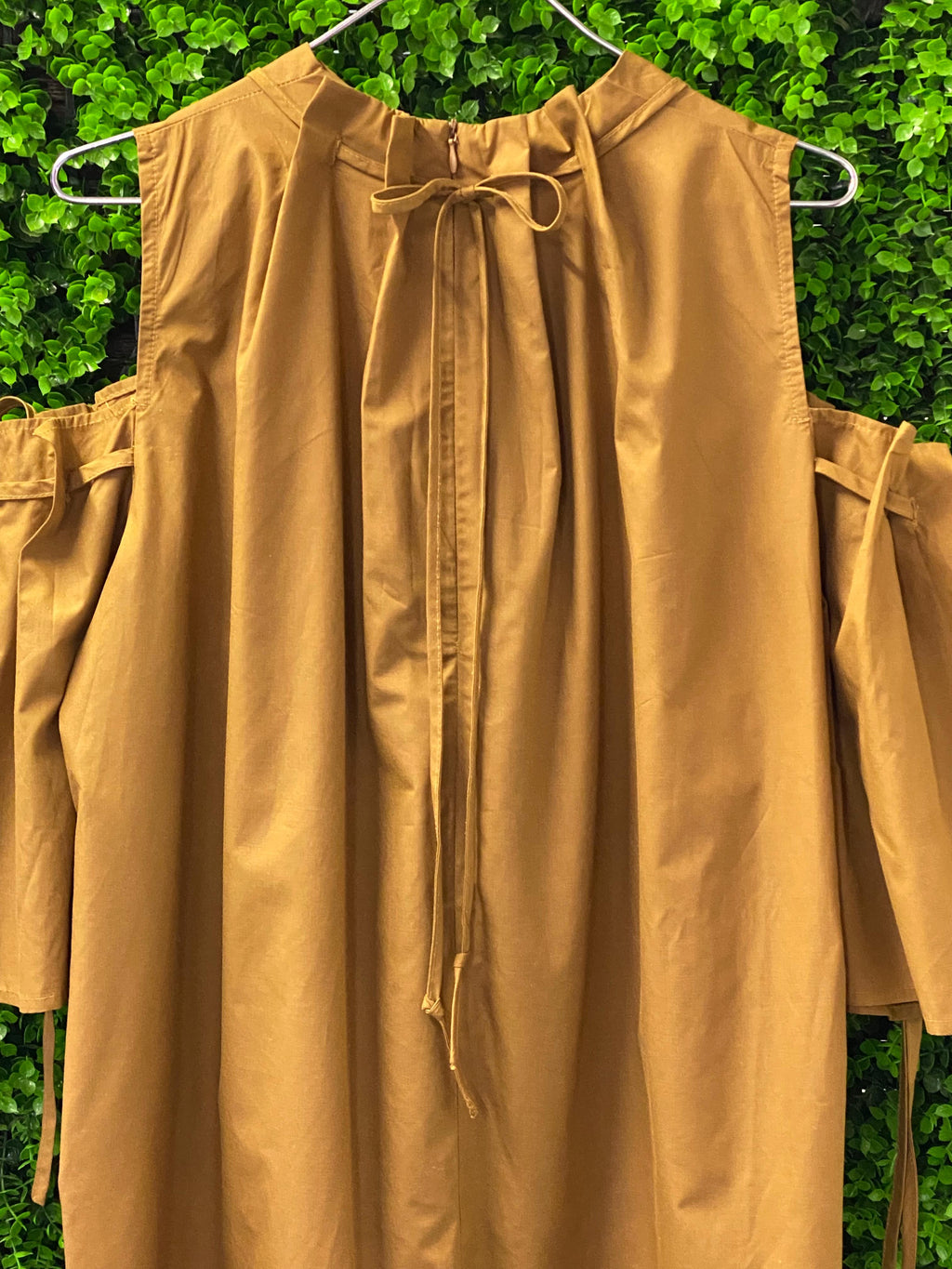 Louisa Mustard Cold-Shoulder Dress
