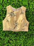 Forever 21 Butter Yellow Floral Crop Top