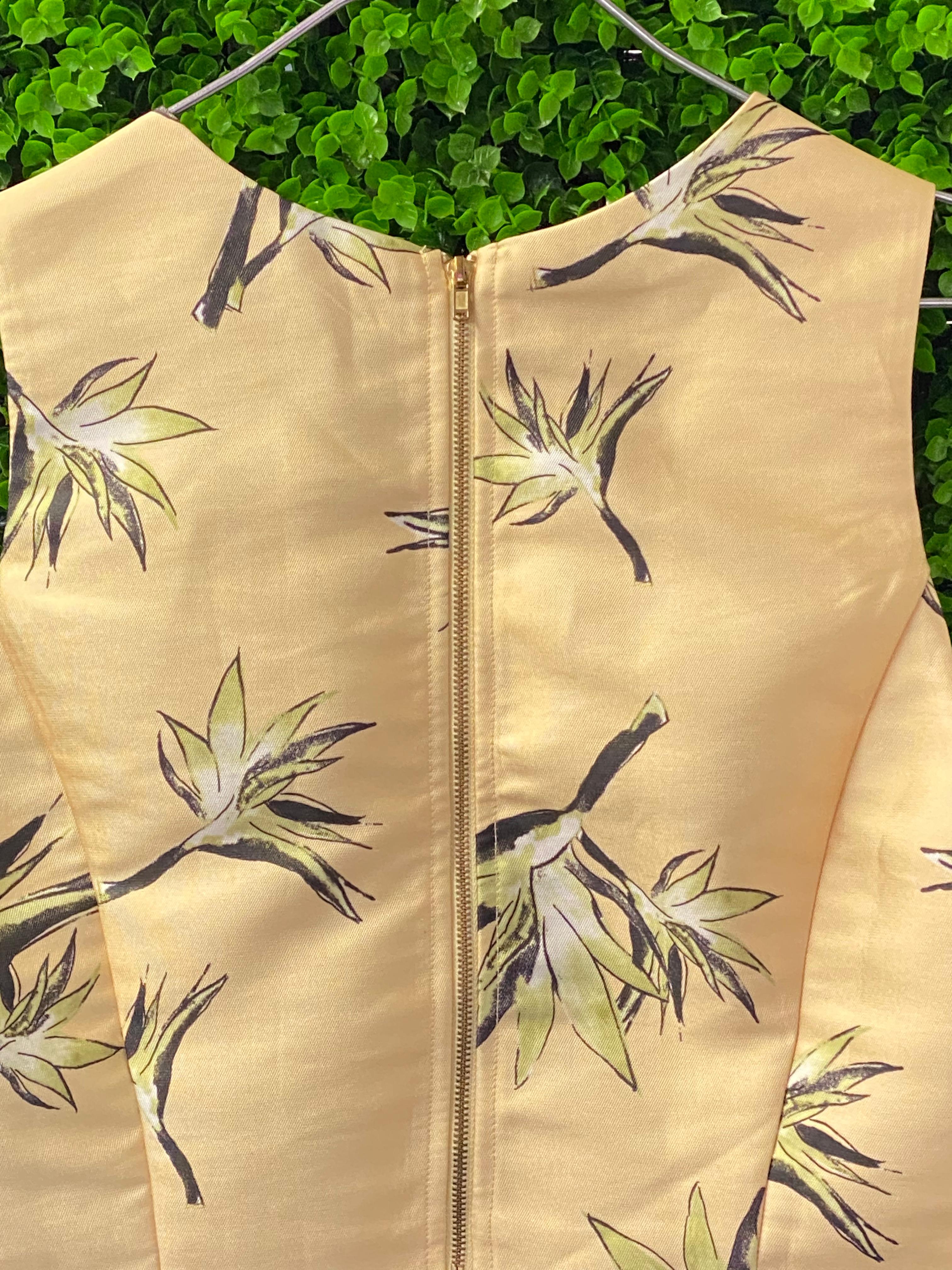 Forever 21 Butter Yellow Floral Crop Top