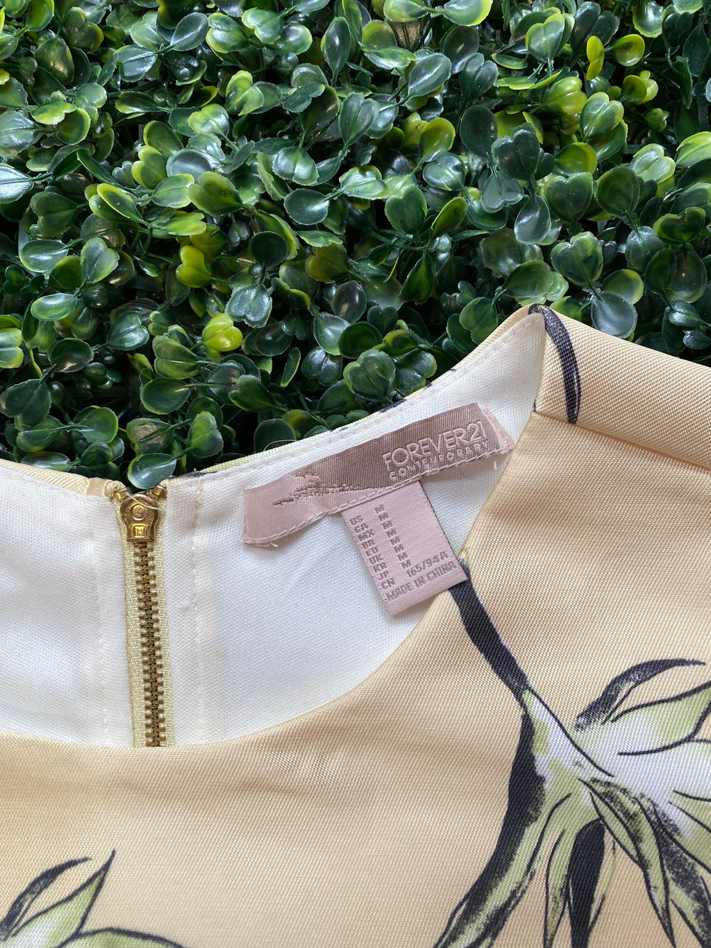 Forever 21 Butter Yellow Floral Crop Top