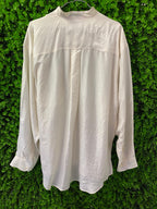 Crepros White Silk Button-Up Shirt