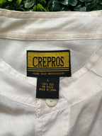 Crepros White Silk Button-Up Shirt