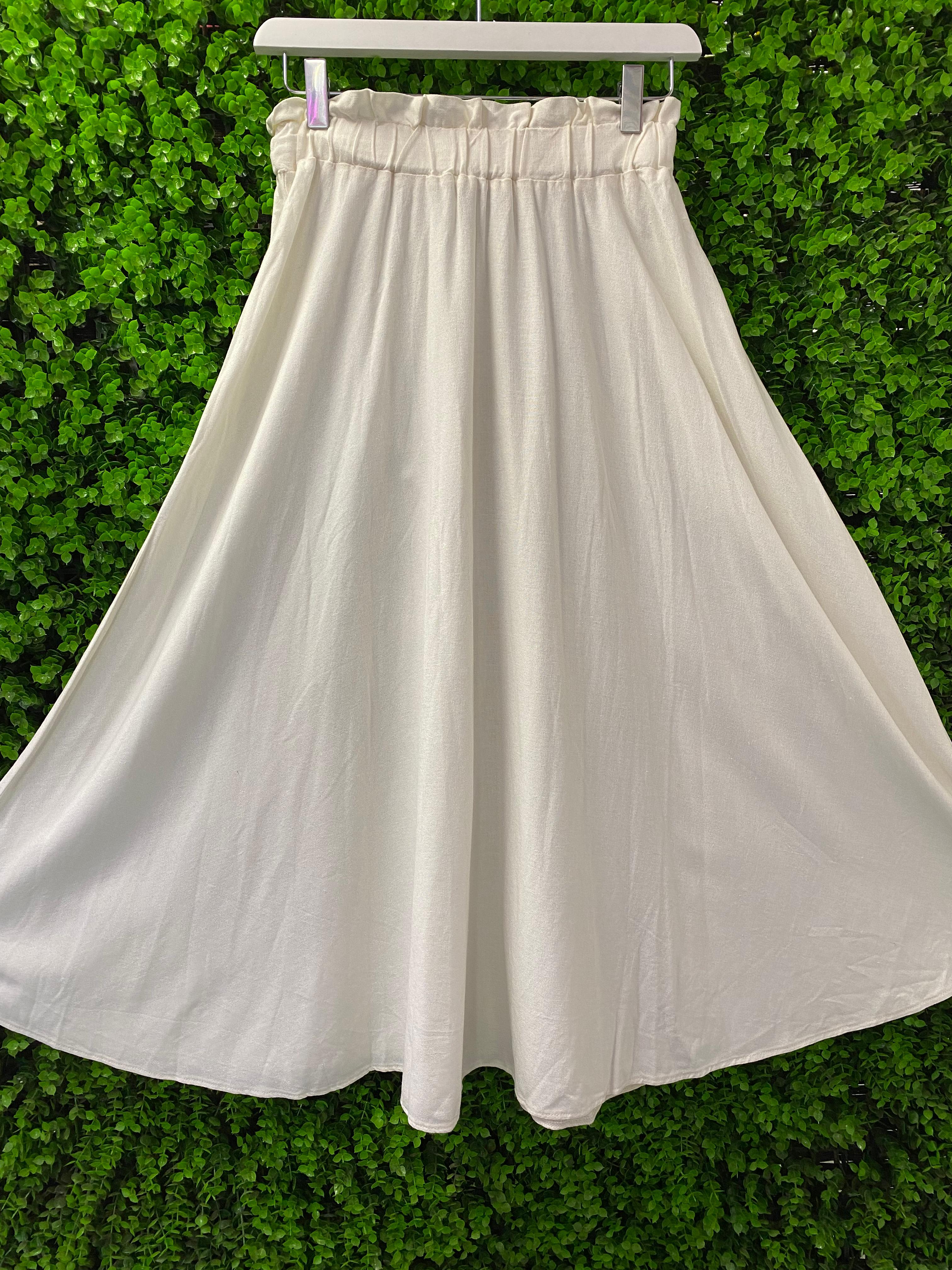 Miilla Cream Linen-Blend Maxi Skirt