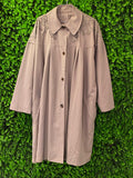 Taupe Embroidered Wool-Blend Coat