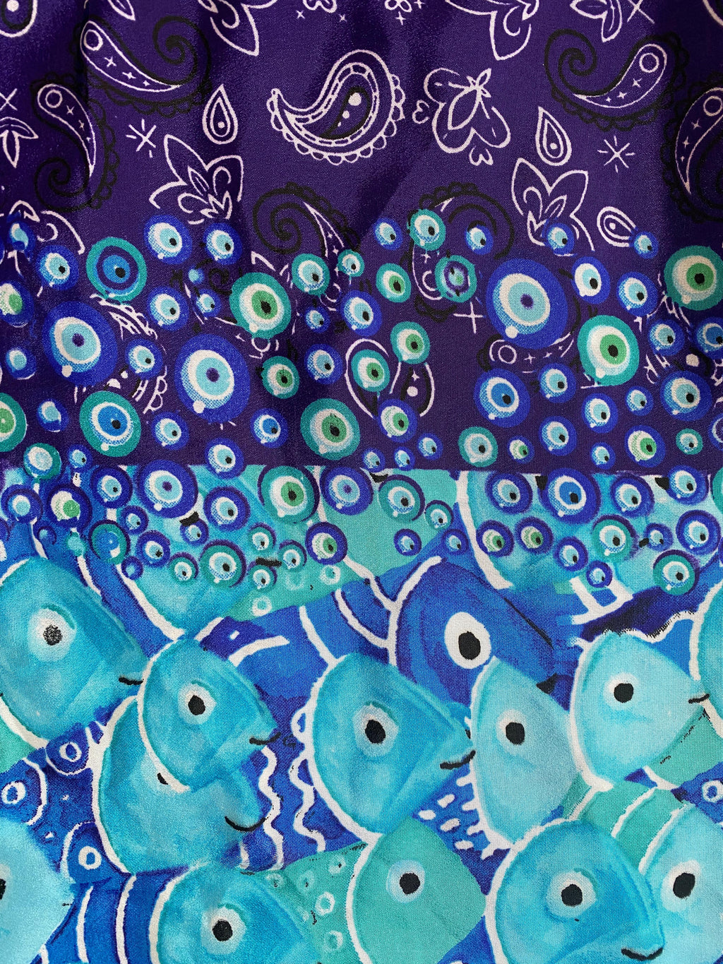 Antica Sartoria Blue & Purple Fish Print Tunic Dress
