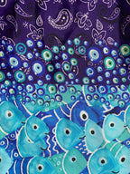 Antica Sartoria Blue & Purple Fish Print Tunic Dress